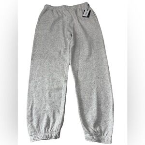 J.O & Co Gray Fleece Jogger Sweatpants Womens  Large Elastic Waist Pockets New